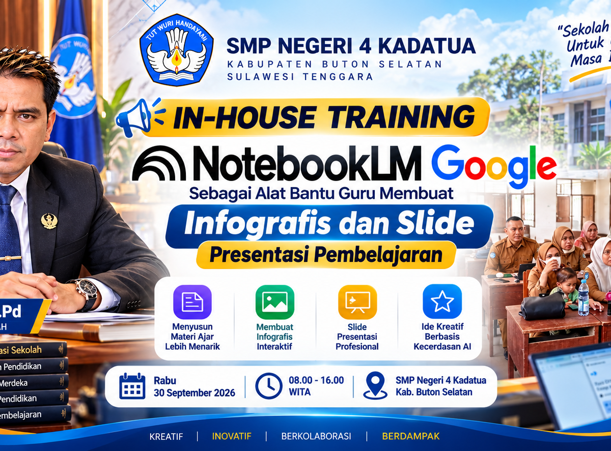 Kegiatan In-House Training (IHT) NotebookLM Google bagi Guru dan Sekolah